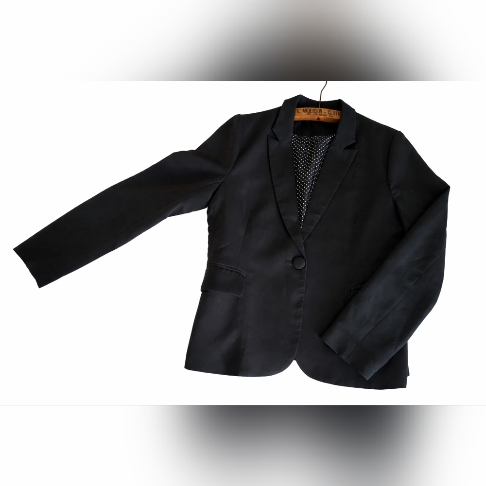 Classic Single-Button Black Blazer Jacket Open Po… - image 11